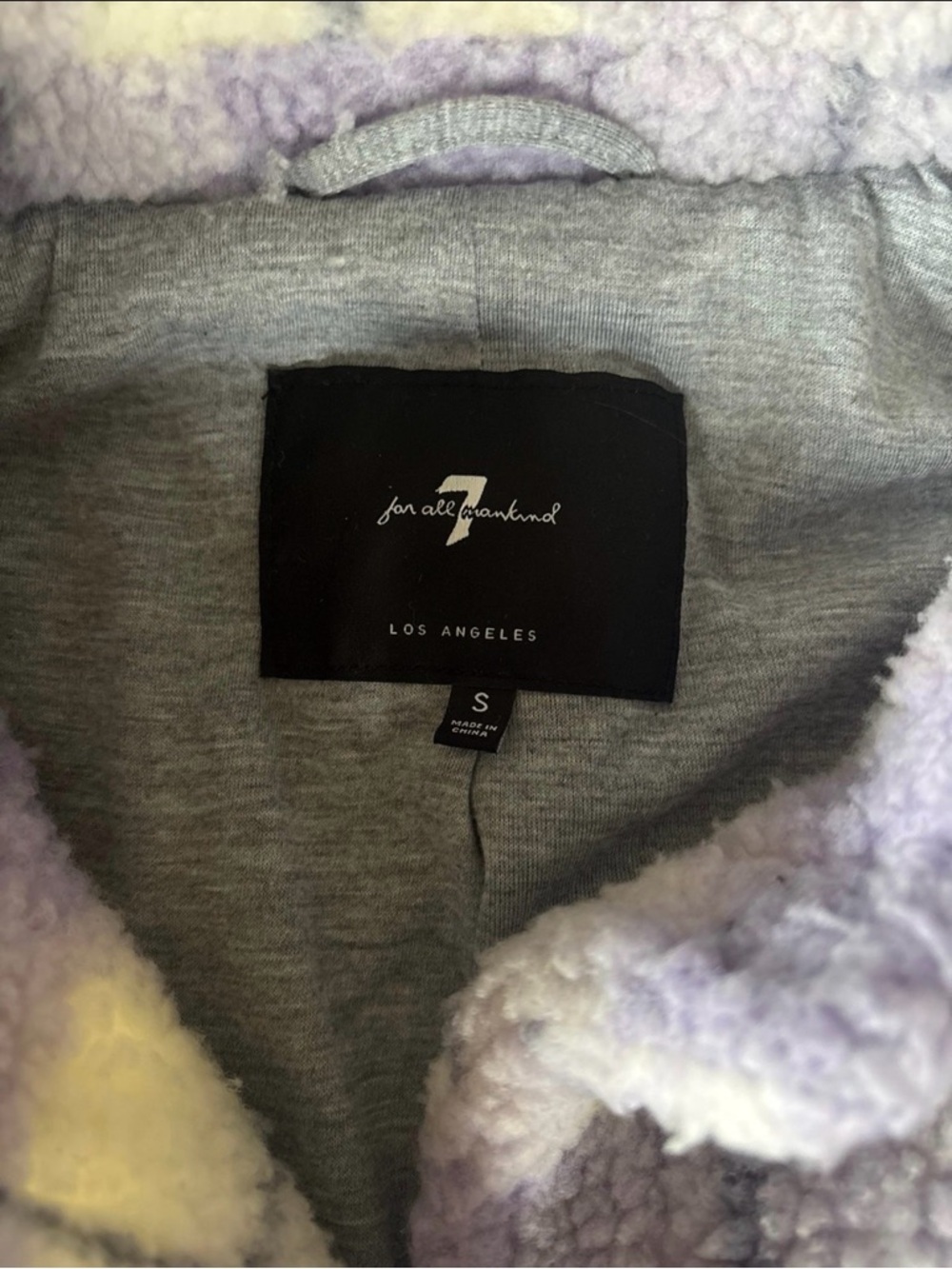 7 For All Mankind Sherpa fleece jacket small EUC - Picture 3 of 5